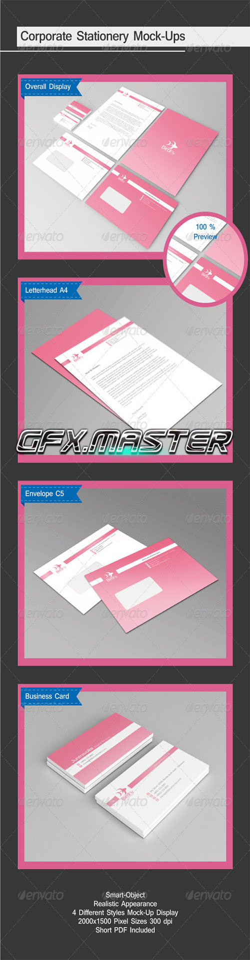GraphicRiver - 4 in 1 Corporate Stationery Mock-Ups