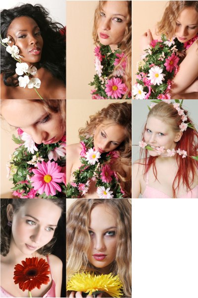 Stock foto - Girls and flowers