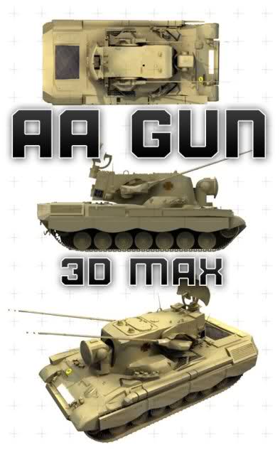 3ds Max Military Model - AA GUN