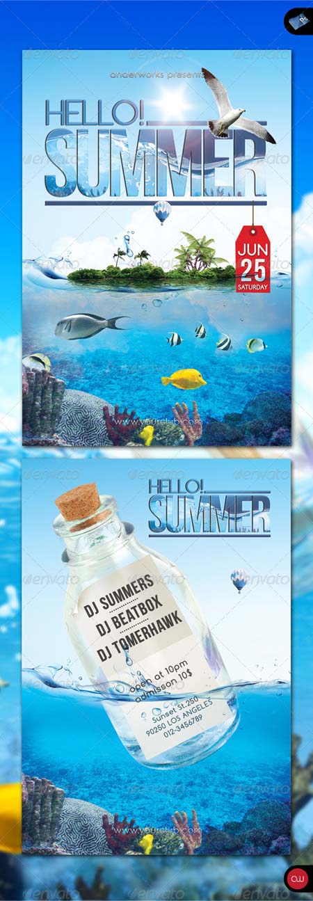 GraphicRiver Hello Summer - Party Flyer