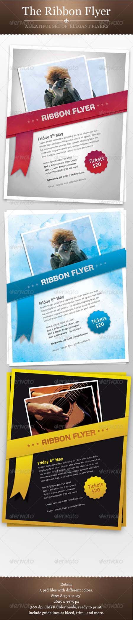 GraphicRiver Ribbon Flyer Set