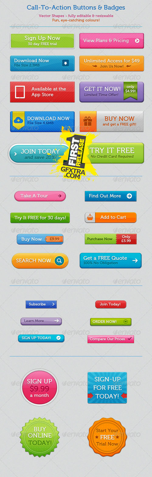 GraphicRiver: Call-To-Action Buttons and Badges