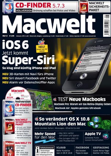 Mac Welt Magazin August - 2012 