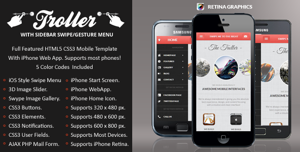 ThemeForest - Troller -  Mobile Retina | HTML5 & CSS3 And iWebApp