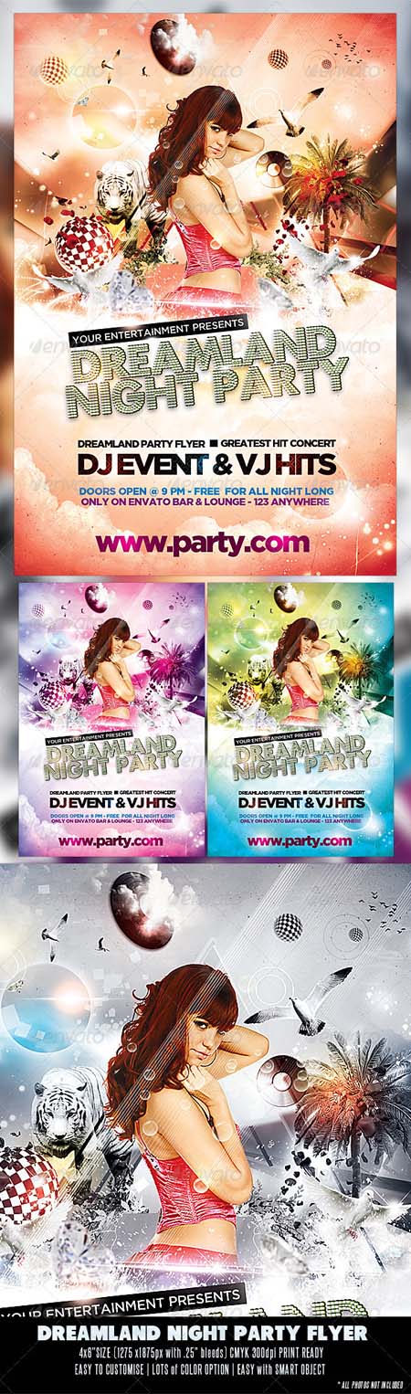 GraphicRiver Dreamland Night Party Flyer