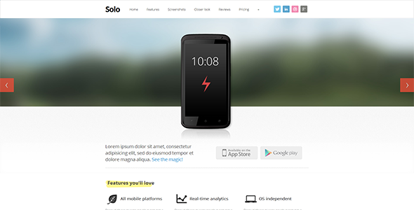 ThemeForest - Solo - Responsive Single - page Template