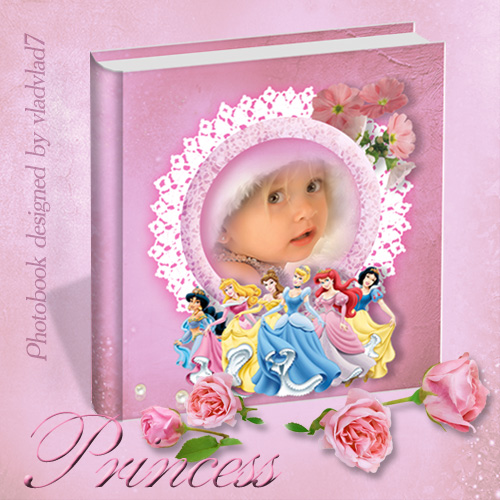 Children Photobook with Disney Princesses and flowers