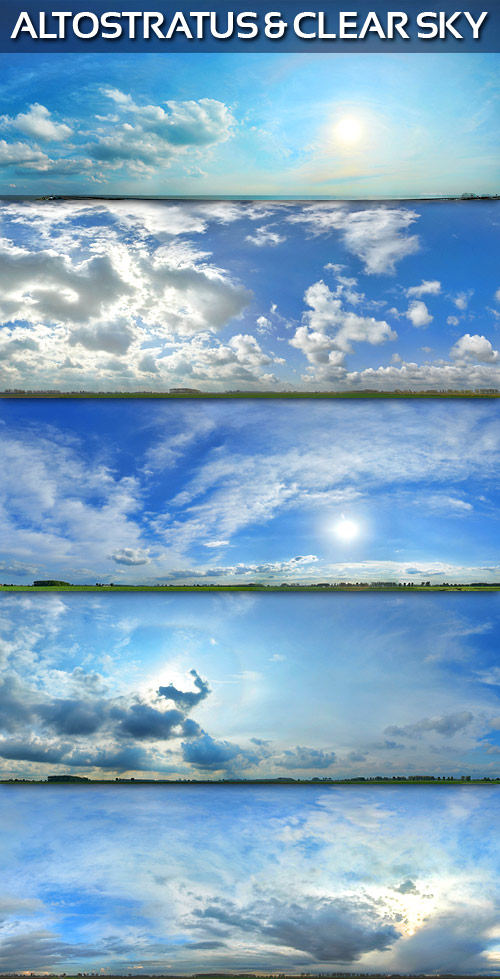 Altostratus & Blue Clear Seamless Skies Panoramas