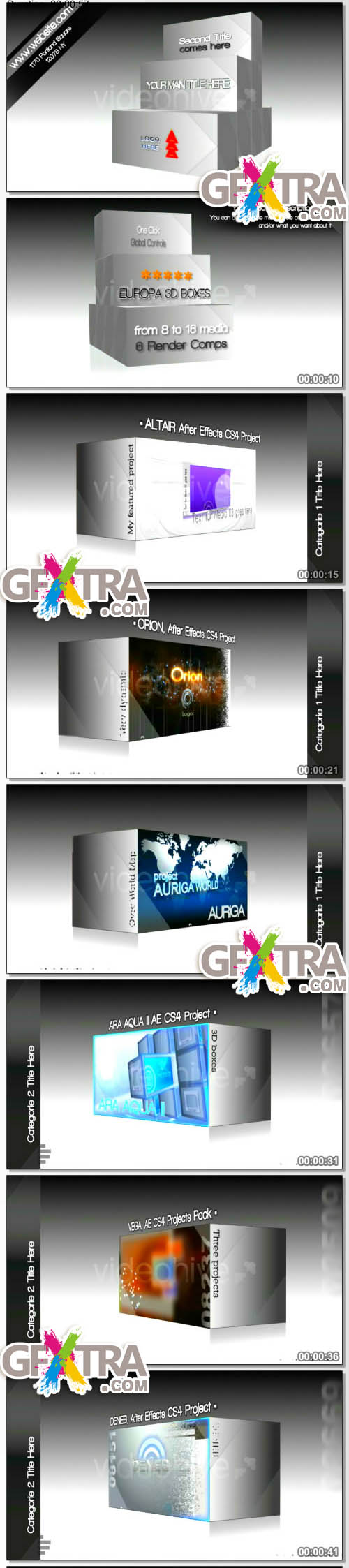 After Effects Project - VideoHive EUROPA 3D BOX Corporate Black and White Showcase 81917