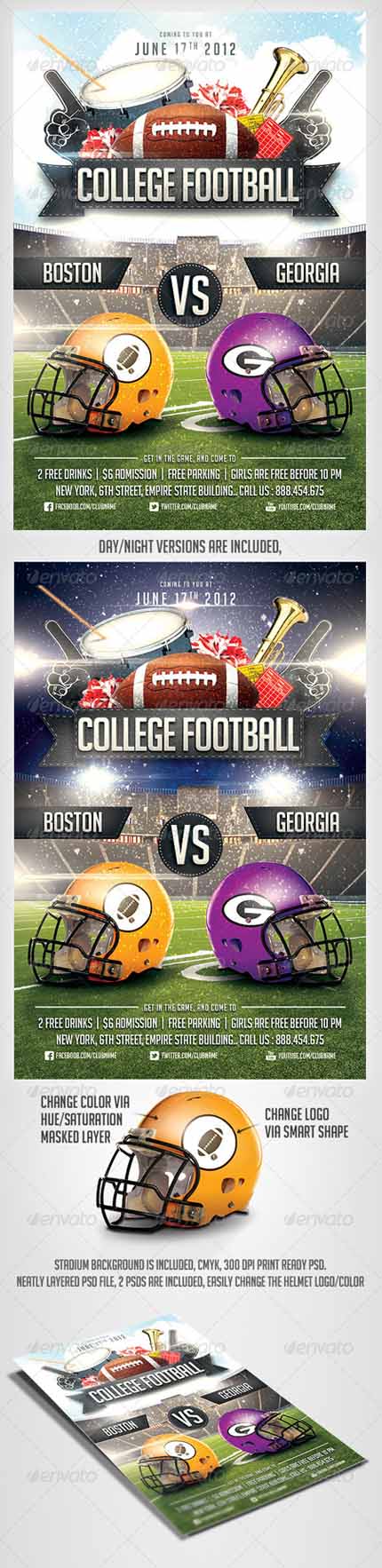 GraphicRiver - College Football Flyer Template 2921123