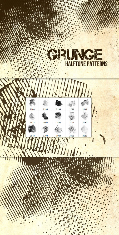 WeGraphics - Grunge Halftone Pattern Brushes
