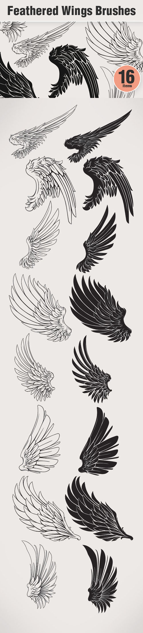 Designtnt - Feathered Wings PS Brushes