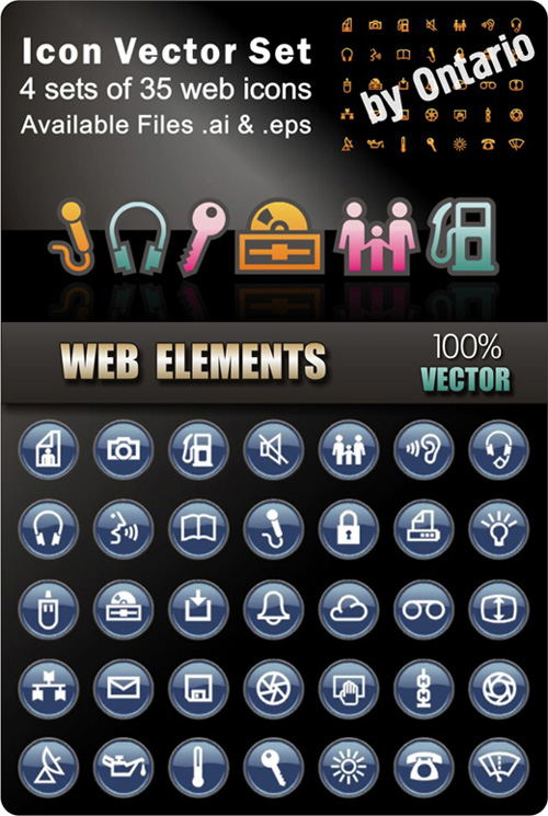 Interface Vector Icons & Buttons