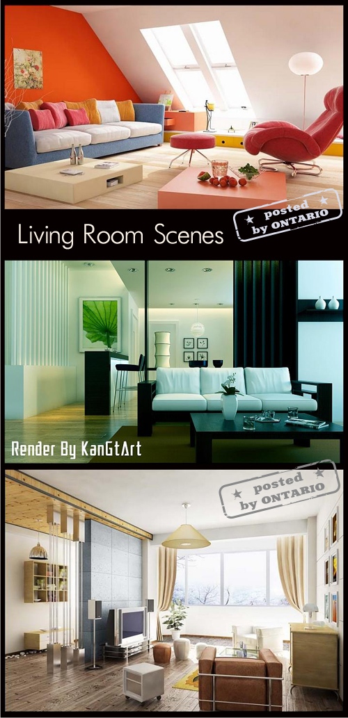 Living room Interiors Scenes for 3ds Max, part 7
