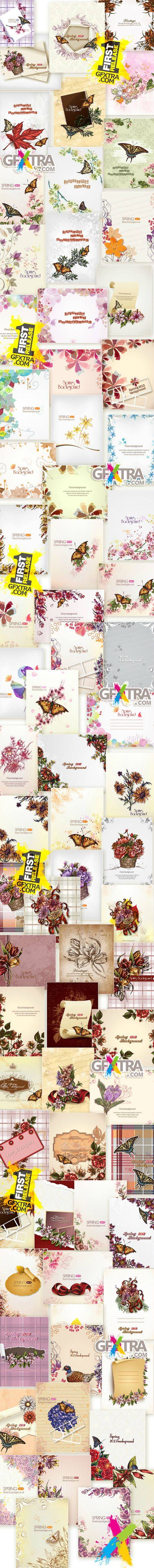 Spring Vector Illustrations, Templates 75xEPS