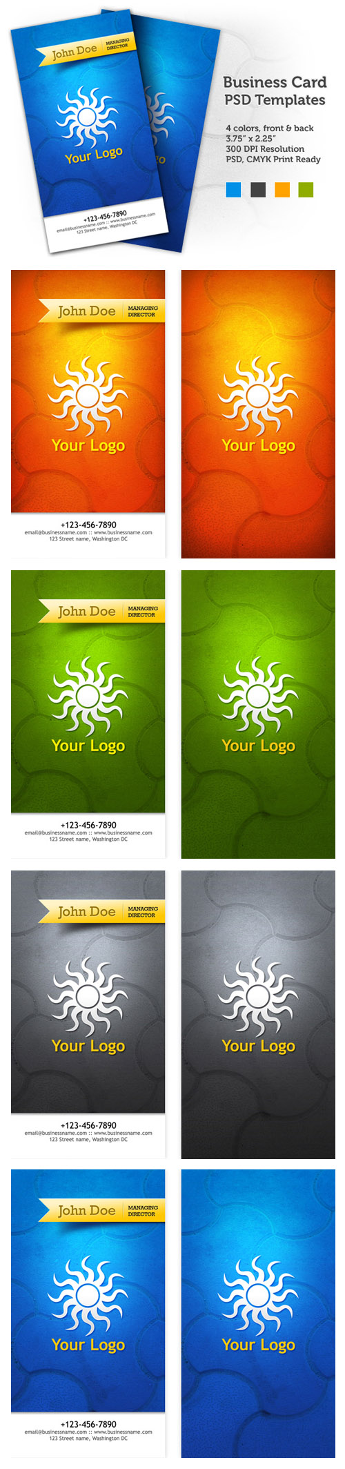 Stylish Business Cards - PSD templates