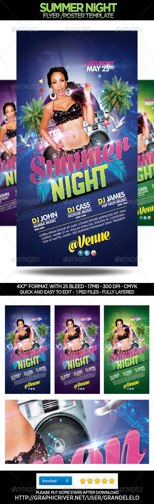 GraphicRiver - Summer Night Flyer Template