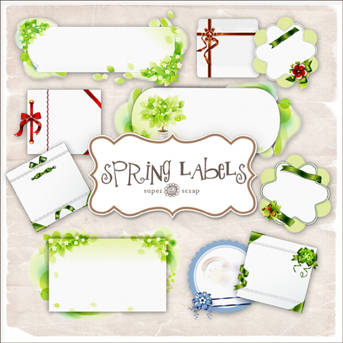 Scrap kit - Collection of Spring Labels