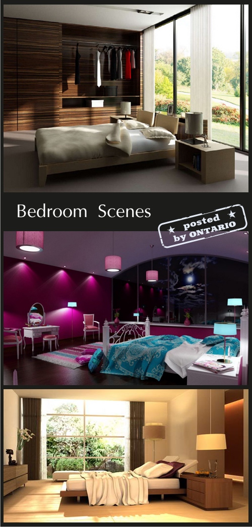 Bedroom Interiors Scenes for 3ds Max, part 2