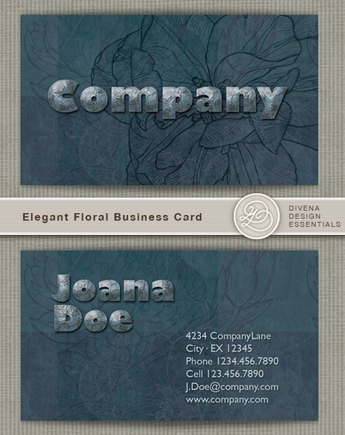 Elegant Floral Business card - PSD Mockup