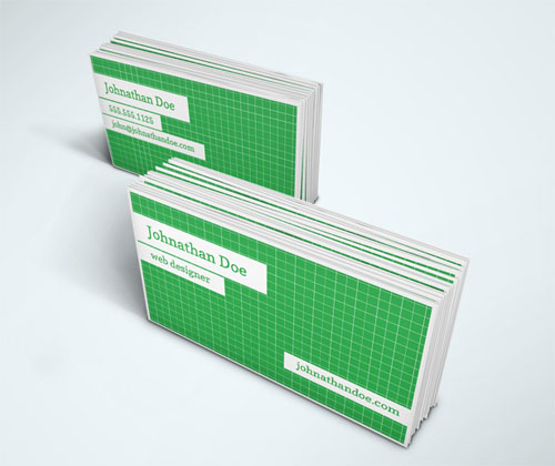 Grid Pattern Business Card PSD Template
