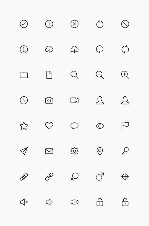 Simple Line PSD Icons Set Vol.1