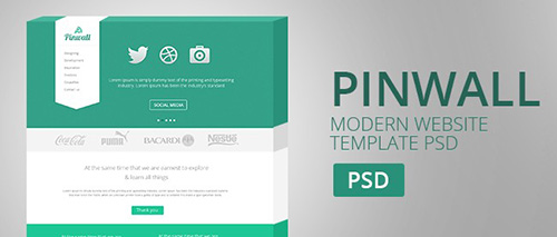 PSD Web Template - Pinwall - Modern Website