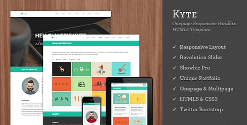 ThemeForest - Kyte - Flat Onepage Responsive HTML5 Template - RIP