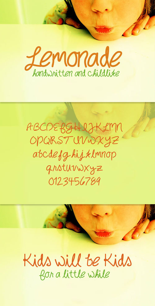 Lemonade – Handwritten Childlike Font Face OTF