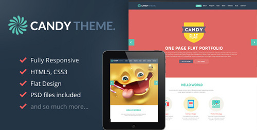 ThemeForest - Candy - Flat Onepage Responsive HTML5 Template - RIP