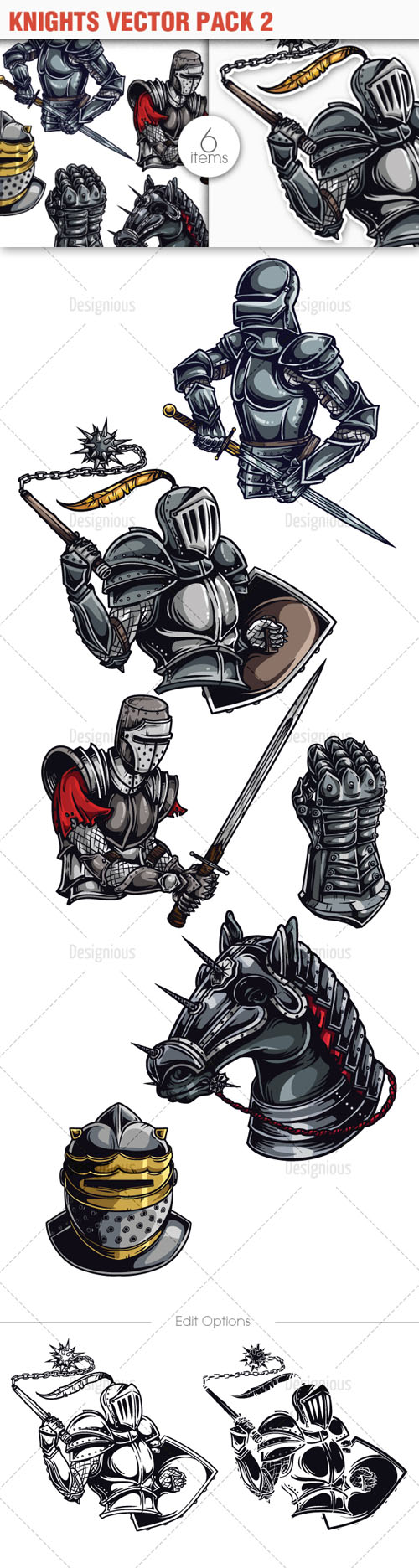 Knights Photoshop Vector Pack 2