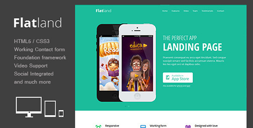 ThemeForest - Flatland - Responsive HTML5 App landing page - RIP