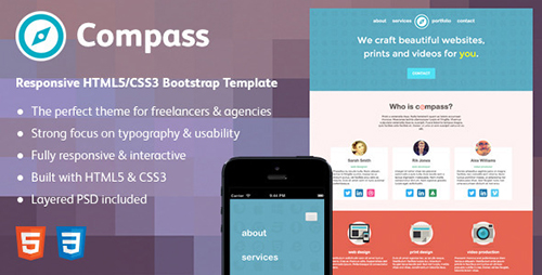 ThemeForest - Compass Creative - HTML5 Bootstrap Theme - RIP