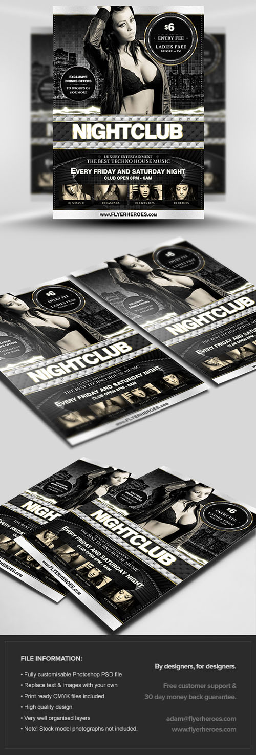 Deluxe Nightclub Flyer/Poster PSD Template