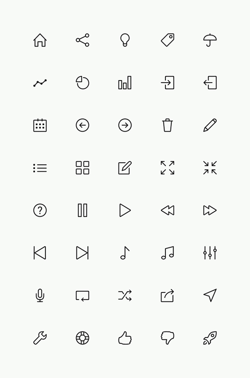 PSD Icons - Simple Line Icons Set Vol.2