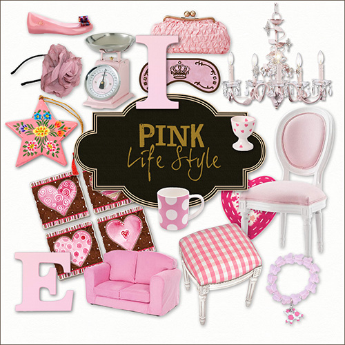 Scrap-kit - Pink Life Style - PNG Elements