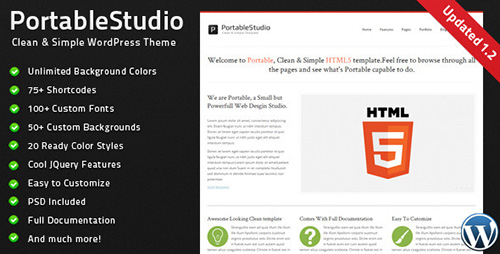 ThemeForest - PortableStudio v1.2 - Clean & Simple Wordpress Theme