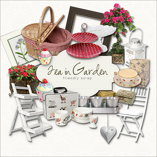 Scrap-kit - Tea in Garden - PNG Images