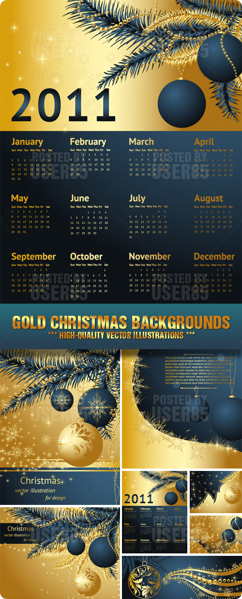 Stock Vector - Gold Christmas Backgrounds