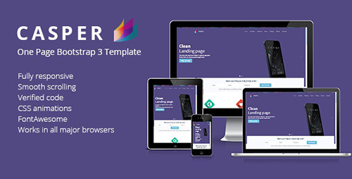 ThemeForest - Casper One Page Bootstrap 3 HTML Template - RIP