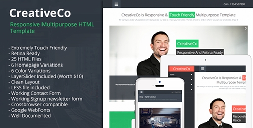 ThemeForest - CreativeCo - Responsive MultiPurpose HTML Template - RIP
