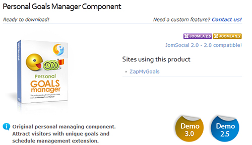 Personal Goals Manager v1.1.1 for joomla 2.5