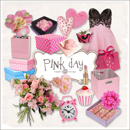 Scrap-kit - Pink Day - PNG Images