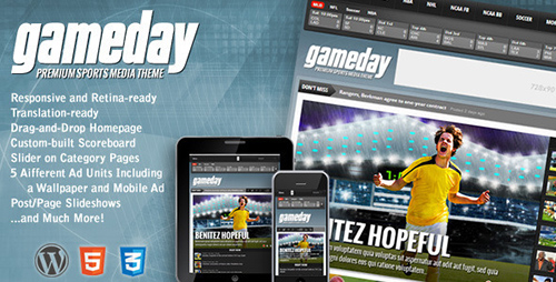 ThemeForest - Gameday v1.07.1 - Wordpress Sports Media Theme