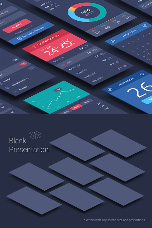 PSD Web Design - Perspective App Screens Mock-Up
