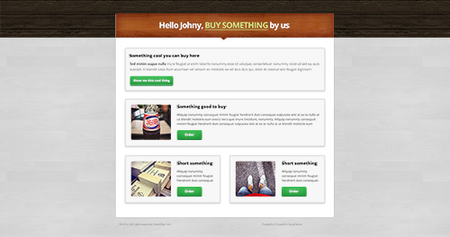 PSD Web Design - Small wood style product subpage