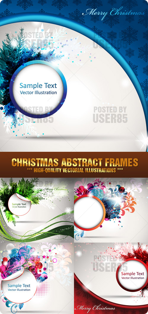 Stock Vector - Christmas Abstract Frames