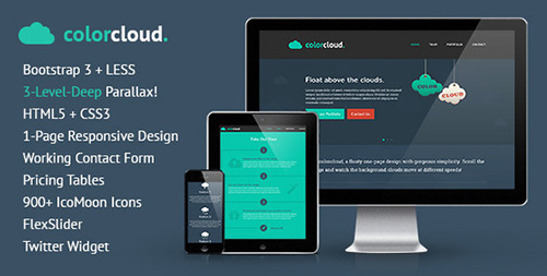 ThemeForest - ColorCloud - One-Page Design, 3-Layer Parallax - RIP