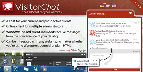 CodeCanyon - PHP Chat with Web- & Windows Clients - VisitorChat v1.1.9 - 4575078