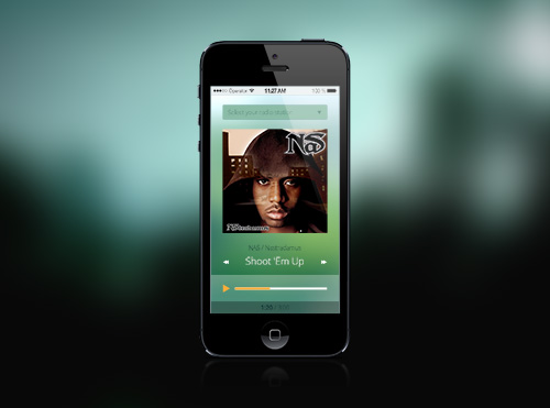 PSD Source - iOS mobile music player